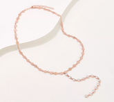 Diamonique x Lisa Freede Rose Goldtone Brass Clear CZ Y-Drop Necklace 16"